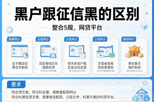 黑户跟征信黑的区别，整合5个正规的网贷平台