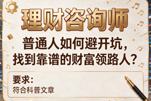 理财咨询师：普通人如何避开坑，找到靠谱的财富领路人？
