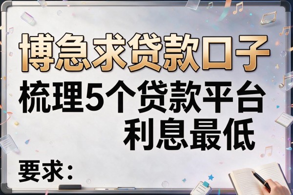 博急求贷款口子，梳理5个贷款平台利息最低
