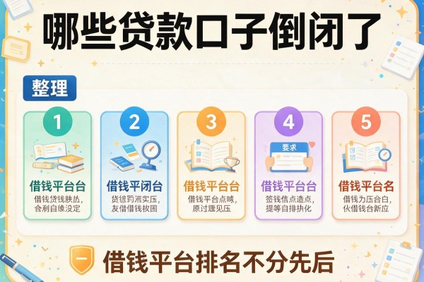 哪些贷款口子倒闭了，整理五个借钱平台排名不分先后