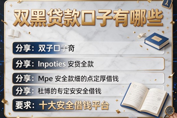 双黑贷款口子有哪些，分享五个十大安全借钱平台