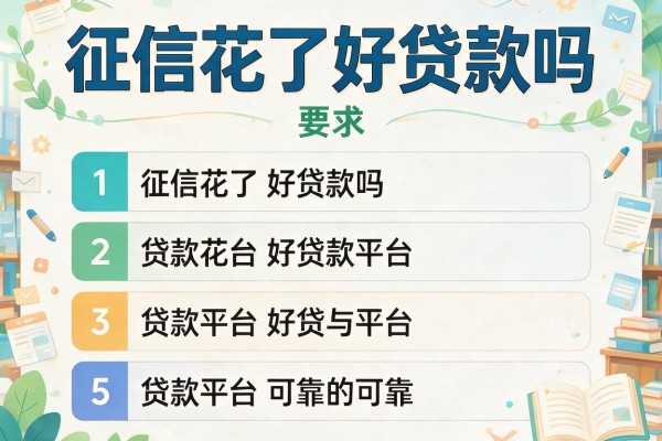 征信花了好贷款吗，阐述5家贷款平台可靠的