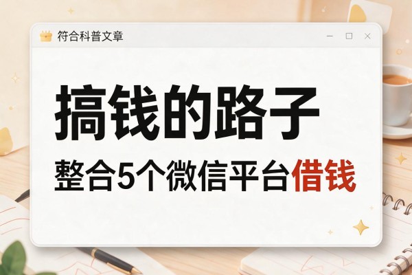 搞钱的路子网站窗口，整合5个微信平台借钱
