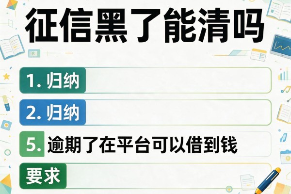 征信黑了能清吗，归纳5个逾期了在平台可以借到钱