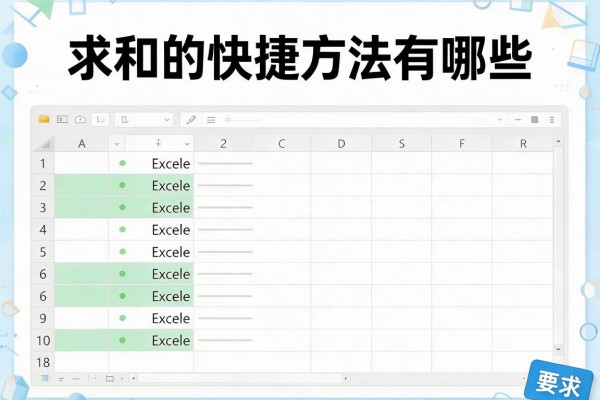 Excel求和的快捷方法有哪些？