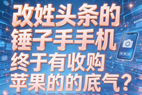 改姓头条的锤子手机，终于有收购苹果的底气？