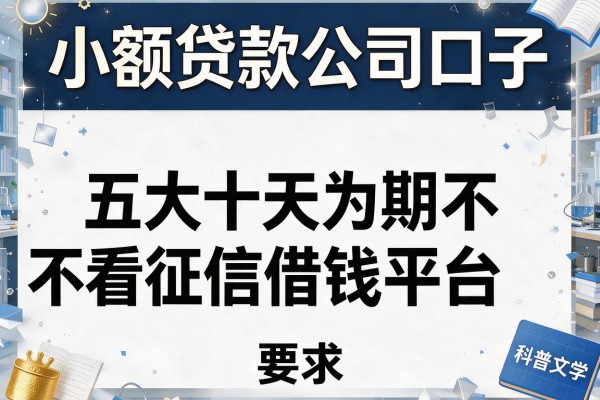 小额贷款公司口子，五大十天为期不看征信借钱平台