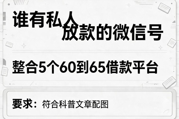 谁有私人放款的微信号，整合5个60到65借款平台
