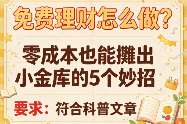 免费理财怎么做？零成本也能攒出小金库的5个妙招