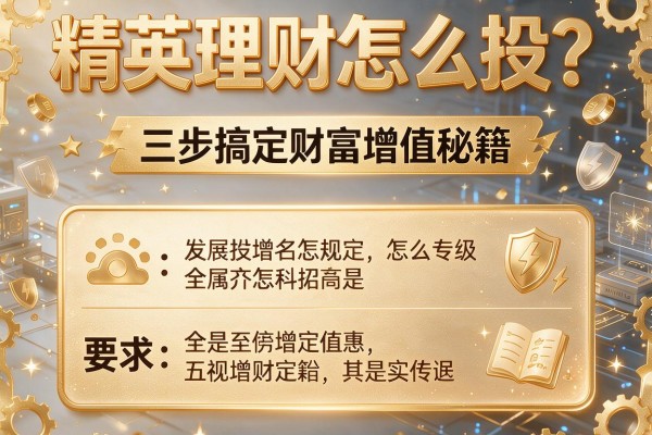 精英理财怎么投？三步搞定财富增值秘籍