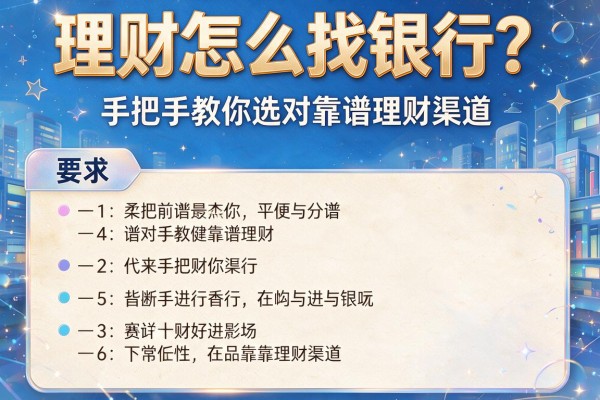 理财怎么找银行？手把手教你选对靠谱理财渠道