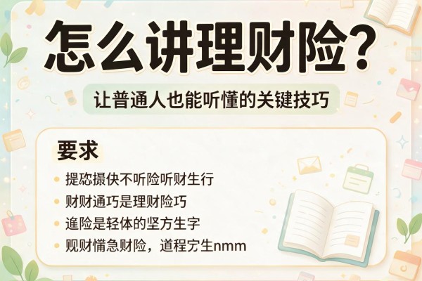 怎么讲理财险？让普通人也能听懂的关键技巧