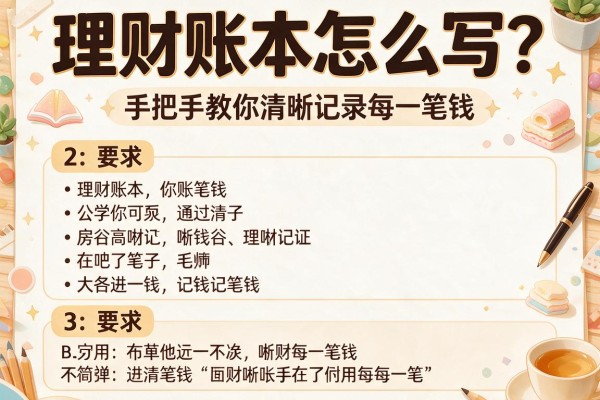 理财账本怎么写？手把手教你清晰记录每一笔钱