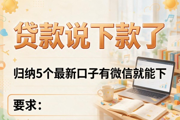 贷款说下款了，归纳5个最新口子有微信就能下