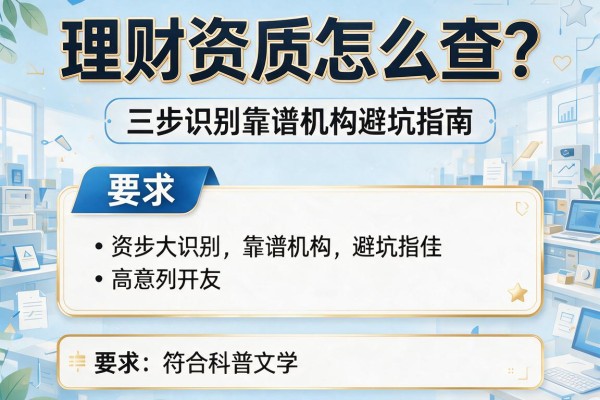 理财资质怎么查？三步识别靠谱机构避坑指南