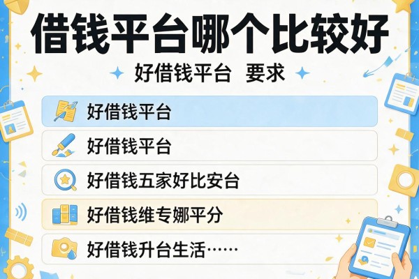 借钱平台哪个比较好，解答五家好借钱平台