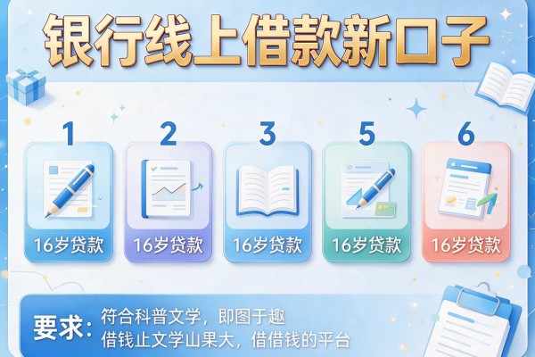 银行线上借款新口子，盘点五个16岁贷款借钱的平台