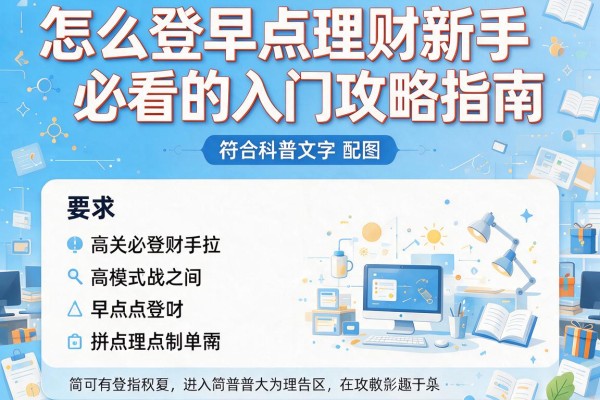 怎么登早点理财新手必看的入门攻略指南