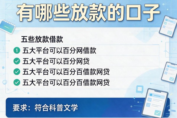 有哪些放款的口子，五大平台可以百分百借款网贷
