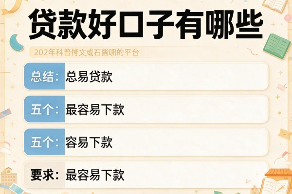 贷款好口子有哪些，总结五个最容易下款的贷款平台