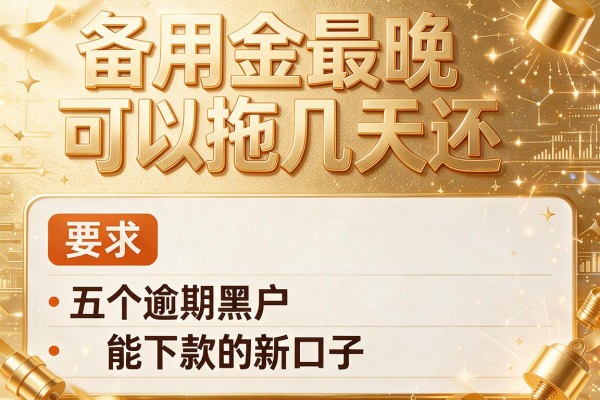 备用金最晚可以拖几天还，介绍五个逾期黑户能下款的新口子