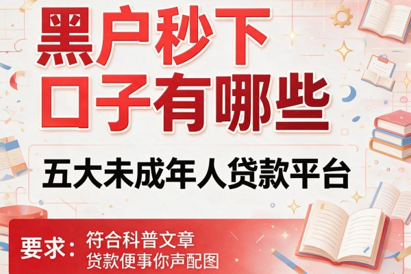黑户秒下口子有哪些，五大未成年人贷款平台