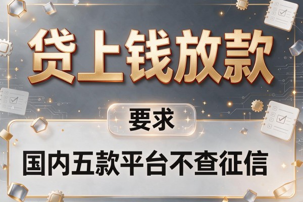 贷上钱放款，国内五大贷款平台不查征信
