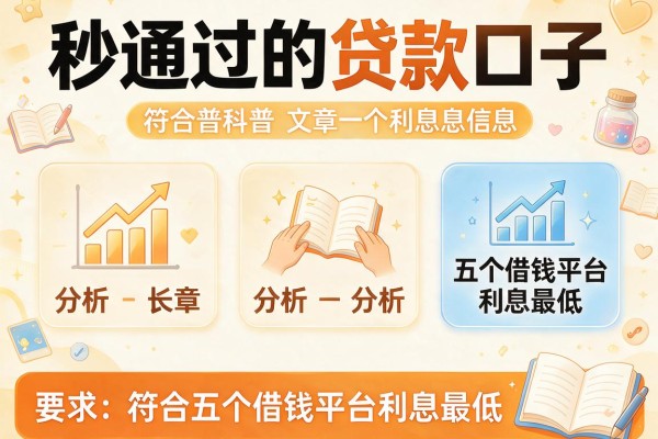 秒通过的贷款口子，分析五个借钱平台利息最低
