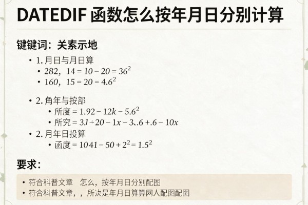 DATEDIF函数怎么按年月日分别计算？