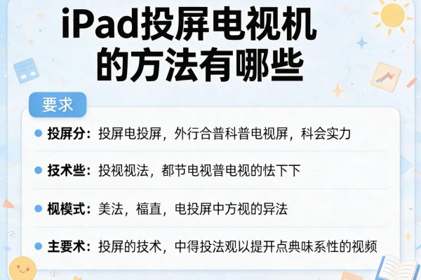 iPad投屏电视机的方法有哪些