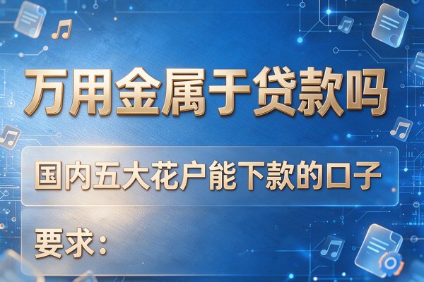 万用金属于贷款吗，国内五大花户能下款的口子