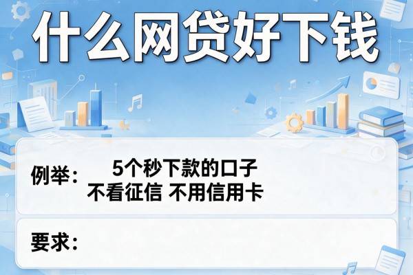 什么网贷好下钱，例举5个秒下款的口子不看征信不用信用卡