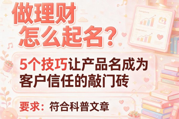 做理财怎么起名?5个技巧让产品名成为客户信任的敲门砖