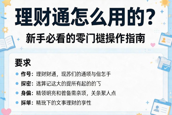 理财通怎么用的？新手必看的零门槛操作指南