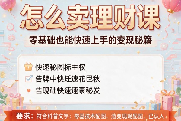 怎么卖理财课：零基础也能快速上手的变现秘籍