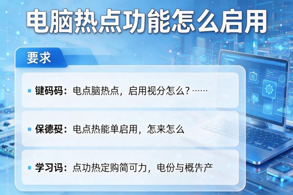 电脑热点功能怎么启用