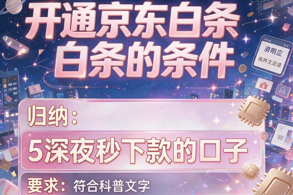 开通京东白条的条件，归纳5个深夜秒下款的口子