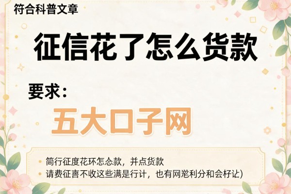 征信花了怎么货款，五大口子网
