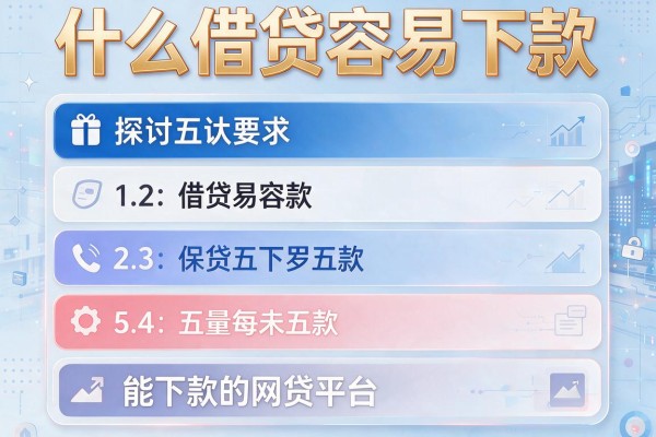 什么借贷容易下款，探讨五款能下款的网贷平台