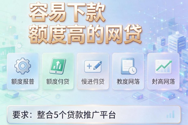 容易下款额度高的网贷，整合5个贷款推广平台