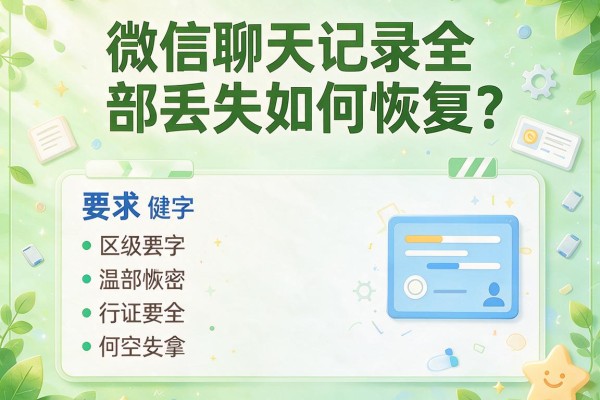 微信聊天记录全部丢失如何恢复？