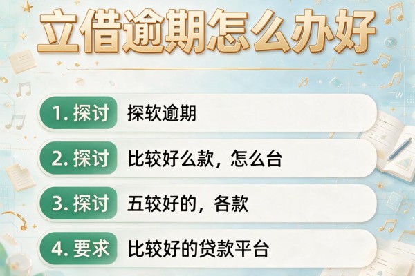 立借逾期怎么办好，探讨五款比较好的贷款平台