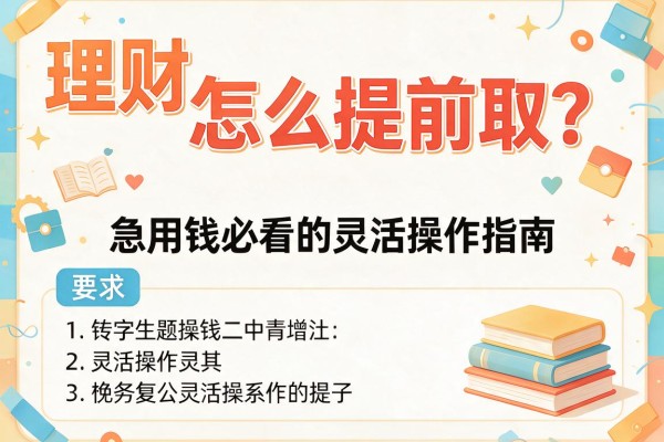 理财怎么提前取？急用钱必看的灵活操作指南