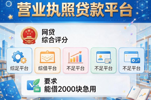 营业执照贷款平台，分析五个网贷综合评分不足平台能借2000块急用