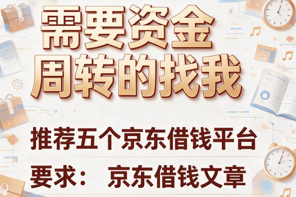 需要资金周转的找我，推荐五个京东借钱平台