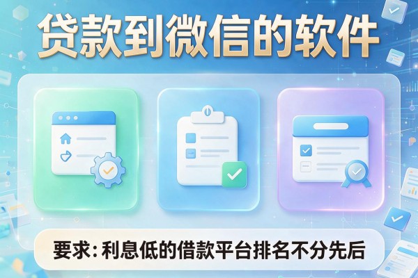 贷款到微信的软件，盘点五个利息低的借款平台排名不分先后