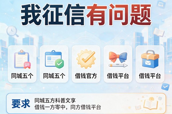 我征信有问题，同城五个官方借钱平台