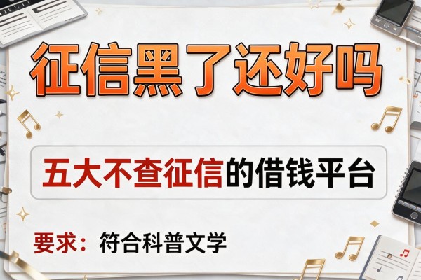 征信黑了还好吗，五大不查征信的借钱平台
