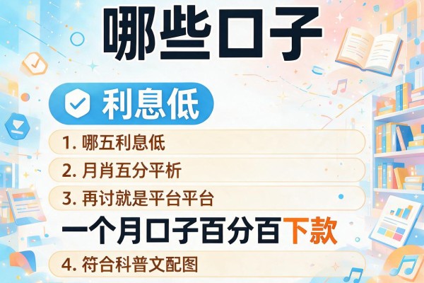 哪些口子 利息低，探讨五款一个月口子百分百下款的平台