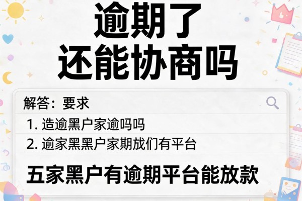 逾期了还能协商吗，解答五家黑户有逾期平台能放款